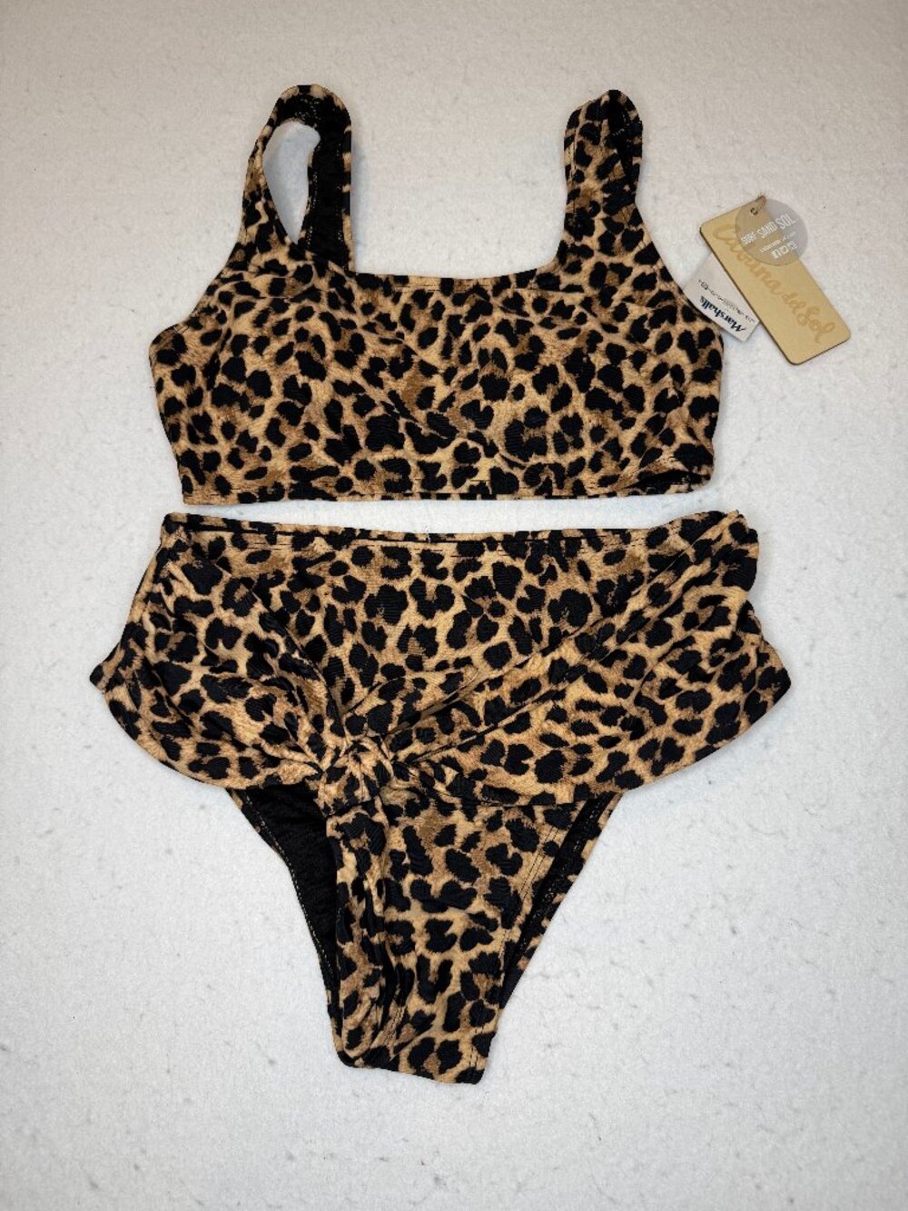 Cabana Del Sol Women's Animal Print Bikini Set Size Small Leopard Print NEW